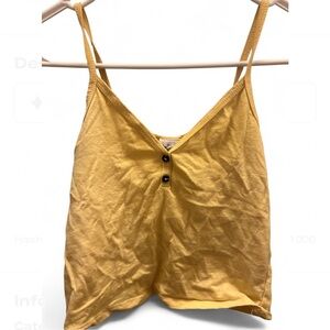 Yellow Button-Front Women's Top